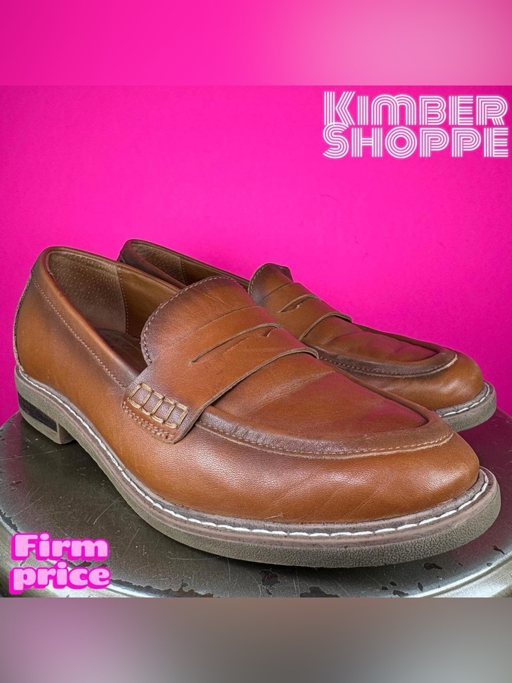 Earth Javas Brown Leather Penny Loafer US 8 Wide UK 6